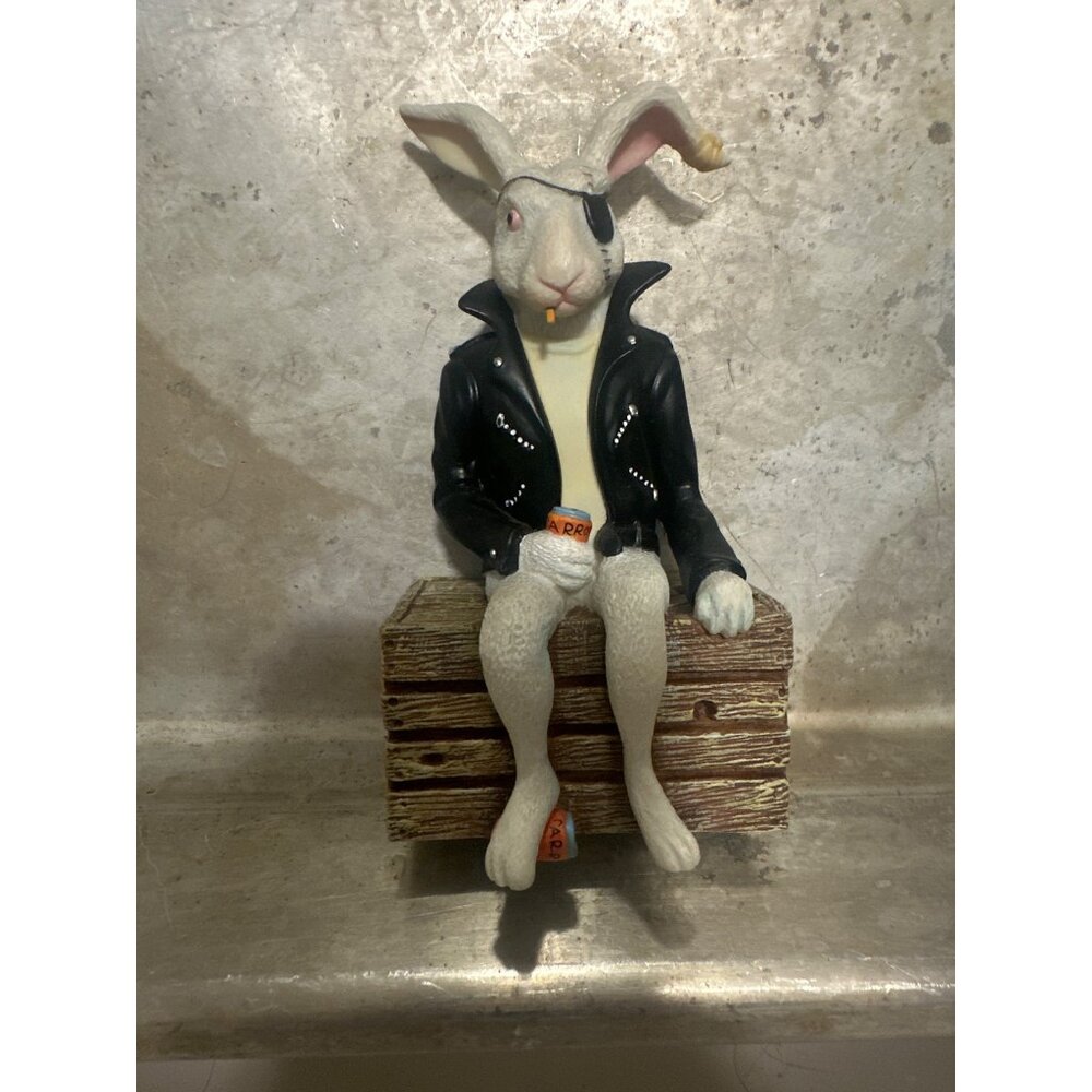 Will Bullas "Bad To The Bun" Pearl Bisque Rabbit Figurine The Greenwich Workshop